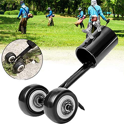 LINGKY 2-in-1 Rolling Weeder, Weeds Snatcher Tool Lawn Mower Garden Weed Razors Grass Cutter Trimming Machine Weeding Head Steel Garden Weed Razors with Wheels