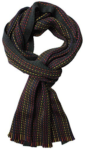 Rotfuchs Herrenschal Strickschal Raschelschal Streifen 100% Wolle violett 190 x 25 cm Made in German R-549