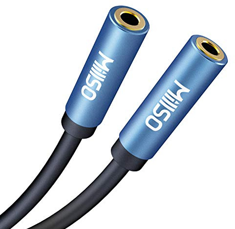 MillSO Klinke Kupplung Audio 3,5mm Klinke Kupplung Adapter Stereo TRS 3,5mm Klinkenbuchse zu 3,5mm Klinkenbuchse Verlängerungskabel mit vergoldeter Kontakte für Kopfhörer, Auto, PC, Laptop - 15cm