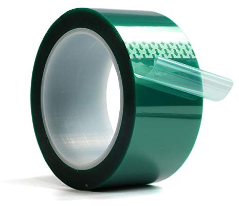 DozingPig 50mm x 33m Stampo a nastro in resina epossidica, nastro adesivo in silicone, nastro di pellicola in poliestere verde, nastro PET ad alta temperatura per rivestimento in polvere, spruzzatura