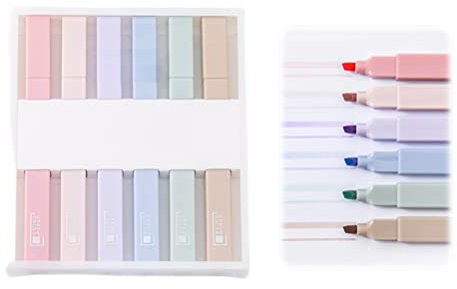 SanCiYu 6 Farben Pastell-Textmarker-Set, Textmarker-Marker-Stifte mit weicher Spitze, Kawaii, süße Meißelspitze, Bibel-Zeichenstift für Schüler, Schule, Bürobedarf, ästhetische Schreibwaren