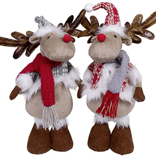 Christmas Paradise Großer Deko Weihnachts-Elch 40cm(50cm) im 2er Set Rentier braun