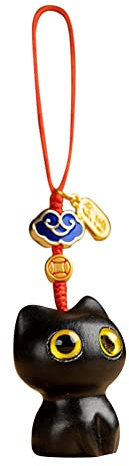 BYNYXI Clé USB Lucky Chat en Bois - Pendentif Mignon Chat Kawaii Porte-Bonheur pour Femmes et Filles - Accessoire Portefeuille Cadeau
