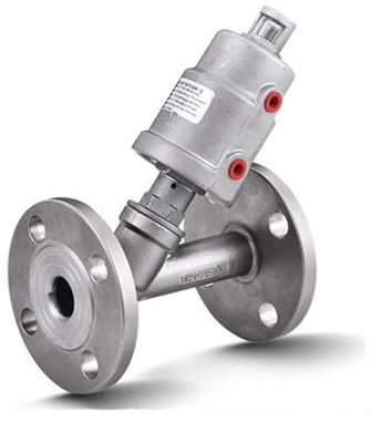 SHYISY DN65 Edelstahl-Flansch-Pneumatik-Winkelsitzventil, Mehrzweckventile for Fabriken, Heimwerker, Gärten, Häuser usw. (Size : Normally Closed, Color : Single Acting)