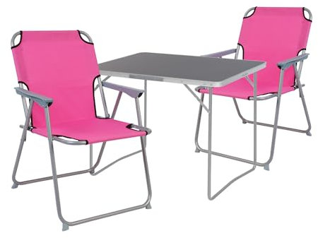 Mojawo 3er Set Outdoor Möbel Campingmöbel Set Oxford Bezug Outdoor Camping Stuhl Aluminium Tisch klappbar