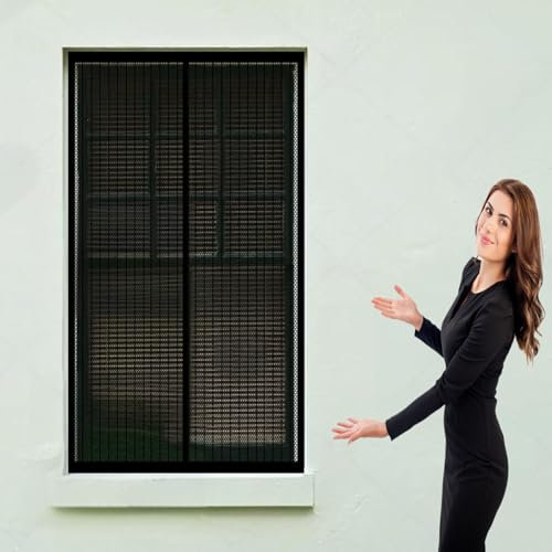Insektenschutztür Fliegenschutz 80 x 200 cm Fliegengitter Balkontür Ohne Bohren Automatisches Schließen Fenster-Fliegengitter für Alle Fenster Bis, Schwarz