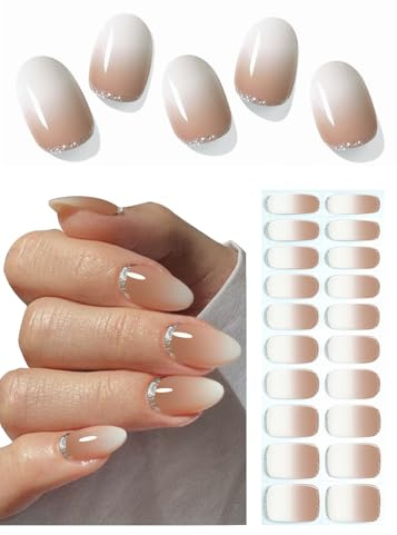 Wahrshei Nagelfolien | Brown Gradient Glitter 20pcs Nagelfolie Selbstklebend | UV Gel Nagelfolie | Gel Nail Stickers, Gellack Wraps für Nagel