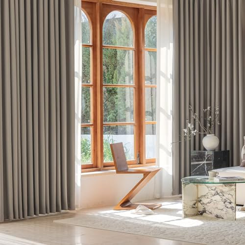 Beydodo Vorhänge Blickdicht 2er Set, Verdunklungsvorhänge mit Ösen 132x214CM Modern Einfach Vorhang Verdunkelnd Wohnzimmer Kinderzimmer, Taupe