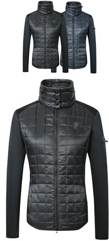 Covalliero - Damen Combijacke | Übergangsjacke mit Doppelkragen | Steppjacke mit 2-Wege-Reißverschluss & 3 Einschubtaschen | Reitjacke in Black | Reitbekleidung in L