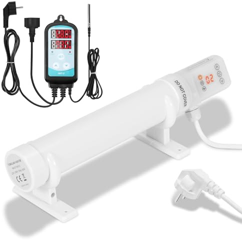 Tubiaz 60W Gewächshausheizung mit Thermostat ，gewächshaus Elektrische Heizung für Gewächshäuser mit Timer-, Zeitplan- und Zyklusfunktion,Ideal für Schränke und Gewächshäuser