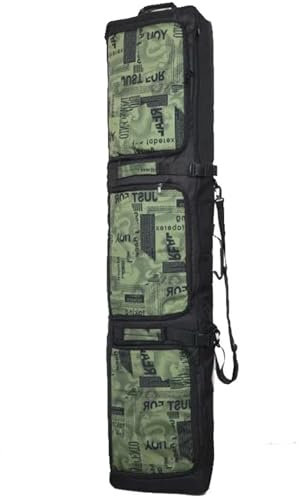 BUUNHI Skitasche 160 cm gepolsterter Skirucksack mit Rollen, Doppel-/Einzel-Skiboard-Rucksack mit separaten Fächern Skisack(Light Yellow)