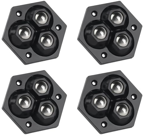 4 Stück Kugelrollen Für Möbelkugelrollen, 360 Grad Selbstklebendes Starkes Rollenrad, Universal Möbelrollen mit 3 Rollen Perlen für Transport von Möbeln, Gepäck Schiebe