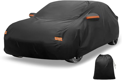 X AUTOHAUX 210D-PU Car Cover Outdoor Waterproof for Subaru WRX Sedan | Sun rain snow hail protection, Left side door zipper
