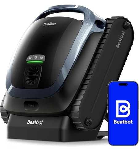 Beatbot AquaSense 2 Robot Pool Vacuum Cleaner limpiafondos inalámbrico, Posicionamiento Inteligente, Limpia Suelo, Paredes ylínea de flotación, Doble Barrido para Piscinas de hasta 300 m², Azul