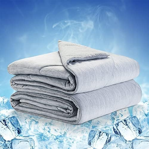 Luxear Coperta Rinfrescante Estiva, Arc-Chill Q-Max 0,5 Fibre Fredde, 2 in 1 Doppio Lato per 4 Stagioni, Traspirante e Morbida, Leggera per Notte Calde