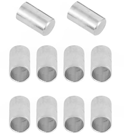 UYRVAPE 10pcs Endkappen aus Metall für 8mm PPM Seil, Tau, Schmuck, Kordelende bei Hundeleine, Halsband, Kette, Schmuck Säule Leder Kabel Endkappen Kabelende Für Schmuckherstellung(Silber)