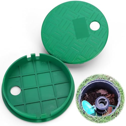 Ventilkasten Deckel, 2pcs Sprinklerventilabdeckung, Bewässerungssystem Abdeckung, 5,5 Zoll Innendurchmesser, 6 Zoll Außendurchmesser, Geeignet für Garten-Rasen- und Hofsprinklersystem