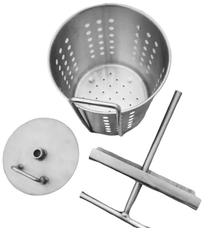 Gralara Presse à Miel Manuelle avec Poignée, Extracteur Multifonction Jus/Fromage/Cidre en Acier Inoxydable 304, Appareil de Pressage pour Cuisine et Maison, 20 Cmx13 Cm
