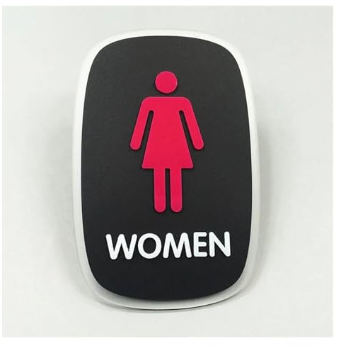 QWWQYDY Segnali per Toilette 10x15cm WC Donna Uomo Camera da Letto Bagno Porta Segnali WC Targa Numero civico Adesivo da Parete Segnaletica for Bagno Targa Piastra(Women)