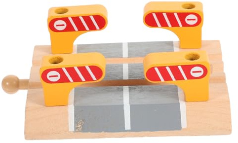 Beaupretty Wooden Train Track Accessories Simulation Barricade Railing Barrier Plaything for Backyard Garden Playroom Enhances Critical Thinking Problem Solving Skills Sturdy Safe Design