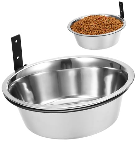 ARTSEWPLY Wall Mounted Elevated Dog Bowl for Food and Water, 8 Inch Stainless Steel, Convenient Hanging Design, Suitable for Small Dogs and Cats, Easy to Clean and Maintain