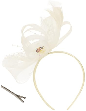 sy soul young Fascinator Hut für Damen Pillbox Hut mit Schleier Headpiece Feathers Teeparty Hochzeit Derby Gems