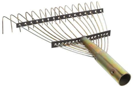 POPETPOP Rastrillo Jardín Dientes Acero Inoxidable Cabezal Desmontable Herramienta Jardinería Limpieza Césped Arbustos