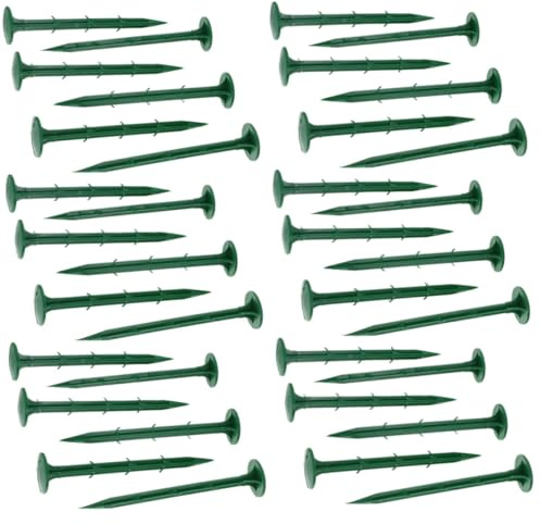 VILLCASE 150 Estacas de Plástico para Jardín, Estacas de Anclaje para Césped Artificial y Malla Antihierbas, Uso en Exteriores
