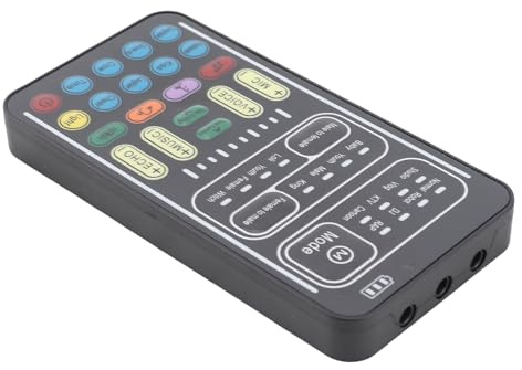 FILFEEL Ensemble de Changeur de Voix, 8 Modes Vocaux, 10 Effets Sonores Réglables avec Lumières LED, pour Téléphone, Ordinateur, Tablette de Jeu (Version Anglaise)