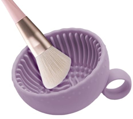 Cuenco Limpiador de Brochas de Maquillaje de Silicona Limpieza de Esponjas | Limpiador de Esponjas de Belleza Para Amantes del Maquillaje, Mujeres, Esposas, Madres, Diario, Viajes, Hoga