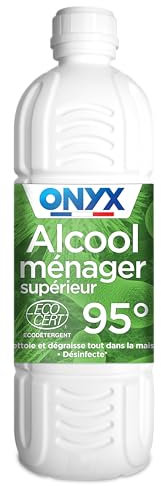 Onyx - Alcool Ménager Supérieur 95° - Désinfectant - Nettoyant - Élimine les Bactéries et Microbes - Ecocert - 100% d'Ingrédients d'Origine Naturelle - Fabrication Française - 1L