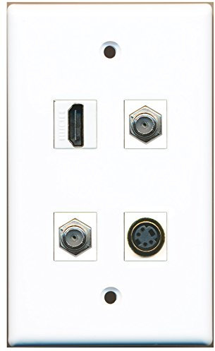 Riteav – 1 porte HDMI 2 cavo coassiale tv- F-Type 1 porta S-Video Wall Plate