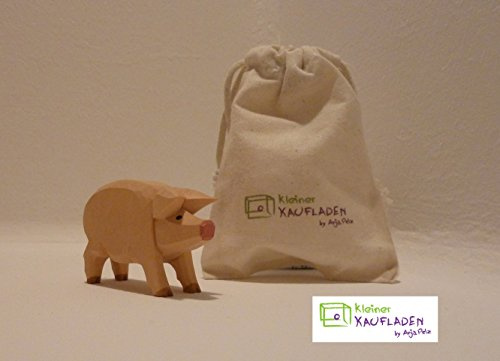 Lotte Sievers-Hahn Schwein Krippenfigur mit Baumwollbeutel