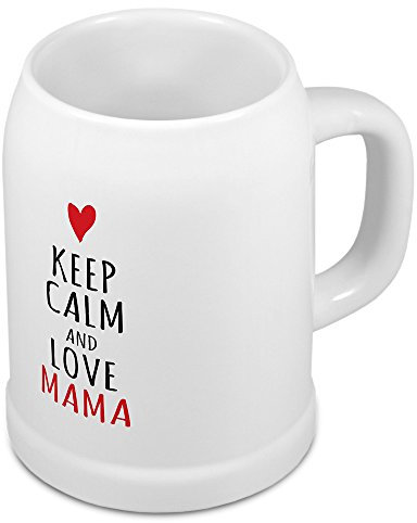 Bierkrug Mama - Motiv Keep Calm and Love Mama - Namenstasse, Becher, Maßkrug, Humpen