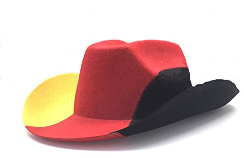 TrendandStylez 100 x Cowboy Hut Deutschland Schwarz Rot Gold Filzhut WM & EM