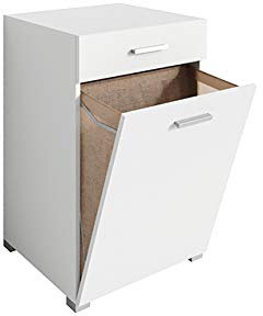 Vicco Badschrank Weiß Matteo 50x79x45 cm - Wäscheschrank für die Schmutzwäsche, Praktischer integrierter Wäschekorb für Schmutzwäsche