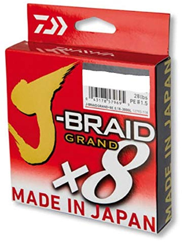 Daiwa J-Braid Grand 8-Braid, 150 Meter, Multicolor, geflochtene Angelschnur