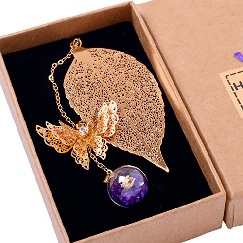 Toirxarn Metallblatt Lesezeichen mit Schmetterling Kristall Anhänger - Personalisiertes Geschenk für Mädchen, Frauen, Mütter, Schwestern, Lehrer und Buchliebhaber - Ideal für Muttertag und Geburtstag