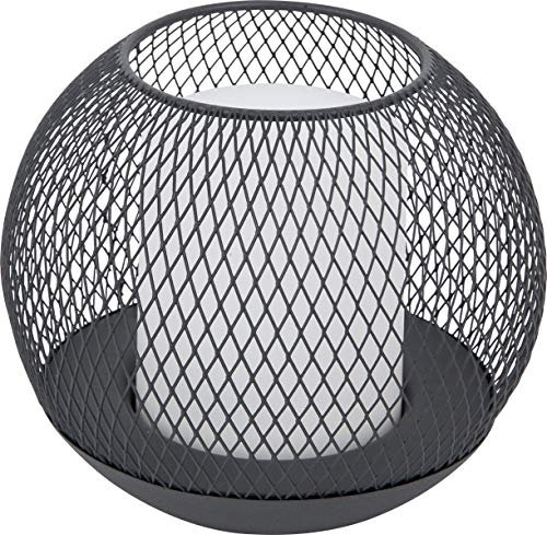 Dehner - Sfera Solare, Ø 15 cm, Altezza 12,5 cm, Bianco Caldo, Metallo/plastica, Grigio