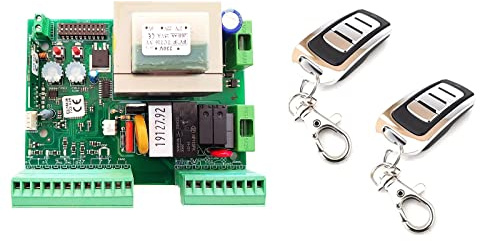 Kit Central de maniobras universal cuadro de control para motores monofasicos a 220v hasta 500w de puerta corredera de garaje y parking, con 2 mandos a distancia.