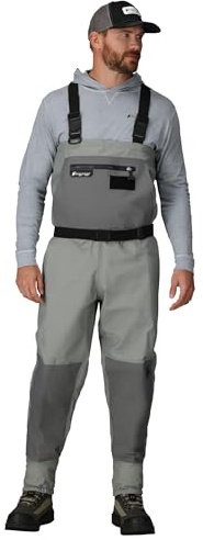 FROGG TOGGS Men's Hellbender Pro Waterproof Stockingfoot Fishing Chest Wader for Fishing, Gray, Medium