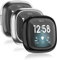 Vancle 3-Stück Hülle Kompatibel mit Fitbit Sense/Versa 3 Schutzhülle Schutzfolie, Weiche TPU Schutzfolie Vollschutz Display Schutz Hülle für Sense/Versa 3 NUR (Schwarz/Silber/Klar)