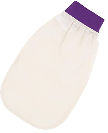 Feel Fine Turkish Exfoliating Mitt – 100% Raw Silk Hammam Kese Glove for Men & Women | Handcrafted Turkish Skin Peeling Scrubber Bath & Sauna Exfoliator (Purple)