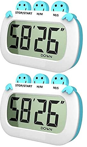 2Pcs Digital Cooking Timer Kitchen Stopwatch with Large Display Magnetic Kitchen Home Alarm Clock Egg Timer for Cooking Game Baking Exercise