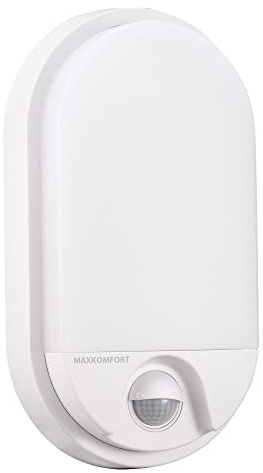 Maxkomfort LED Außenwandleuchten mit Bewegungsmelder Wandleuchte Wandlampe Flurleuchte Fluter 15W Weiß Modern IP54 BEAM-WH