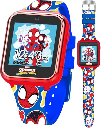 Marvel Spidey and His Amazing Friends Interactive Kids Smart Watch with Camera Games Voice Recorder Calculator Pedometer Colorful Silicone Strap Fits Wrists 5.5 to 8