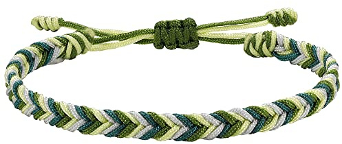 JENDEAR SHINE Pulsera de Cuerda para Damas y Niñas, Cuerda Tejida a Mano, Color Degradado Ajustable, Fiesta al Aire Libre, Pareja, Amistad, Regalo de Cumpleaños.