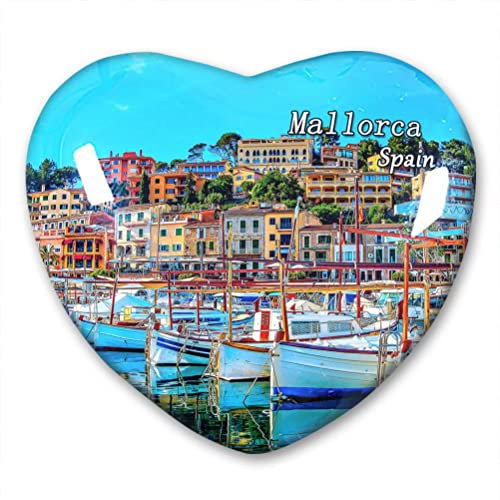 Spanien Mallorca Kühlschrankmagnet Kühlschrankaufkleber Kollektion Dekorativer Magnet Reise-Souvenir Herzform Kristallglas
