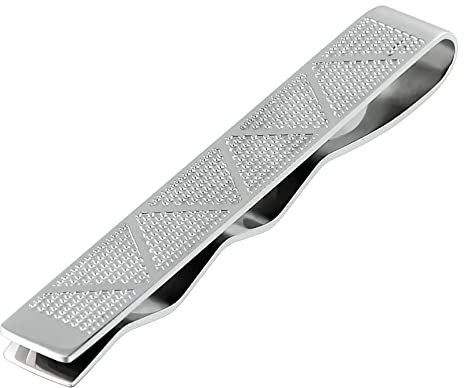 Brautvater Krawattennadel, Krawattennadel Silber Edelstahl Punktleiste Krawattenklammer Tie Clip 5.8CM Schmuck Geschenke