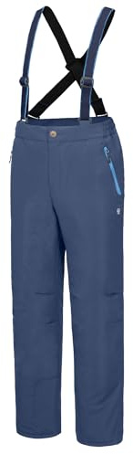 Little Donkey Andy Men's Snow Bibs Insulated Ski Pants Water-Resistant Hiking Snowboard Pant Winter with Detachable Suspenders Windbreak (Blue Wing Teal XXL)